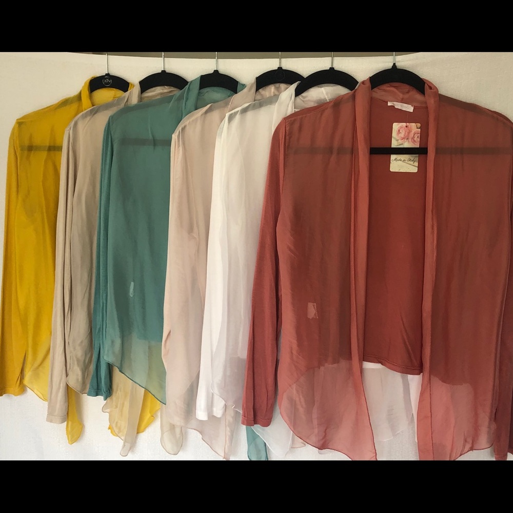 Bundle of 6 assorted silk cardigans